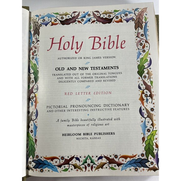 1971 Holy Bible Family Heirloom Blank Master Reference Edition Red Letter - Picture 4 of 13